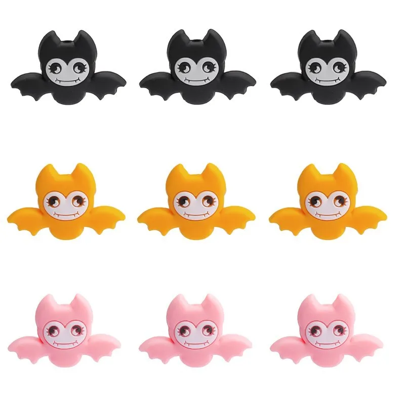 

50Pc Food Grade Silicone Beads Bat Shape Baby Nursing Teething Beads BPA-Free Silicone Dummy Baby Pacifier Chain DIY Accessories