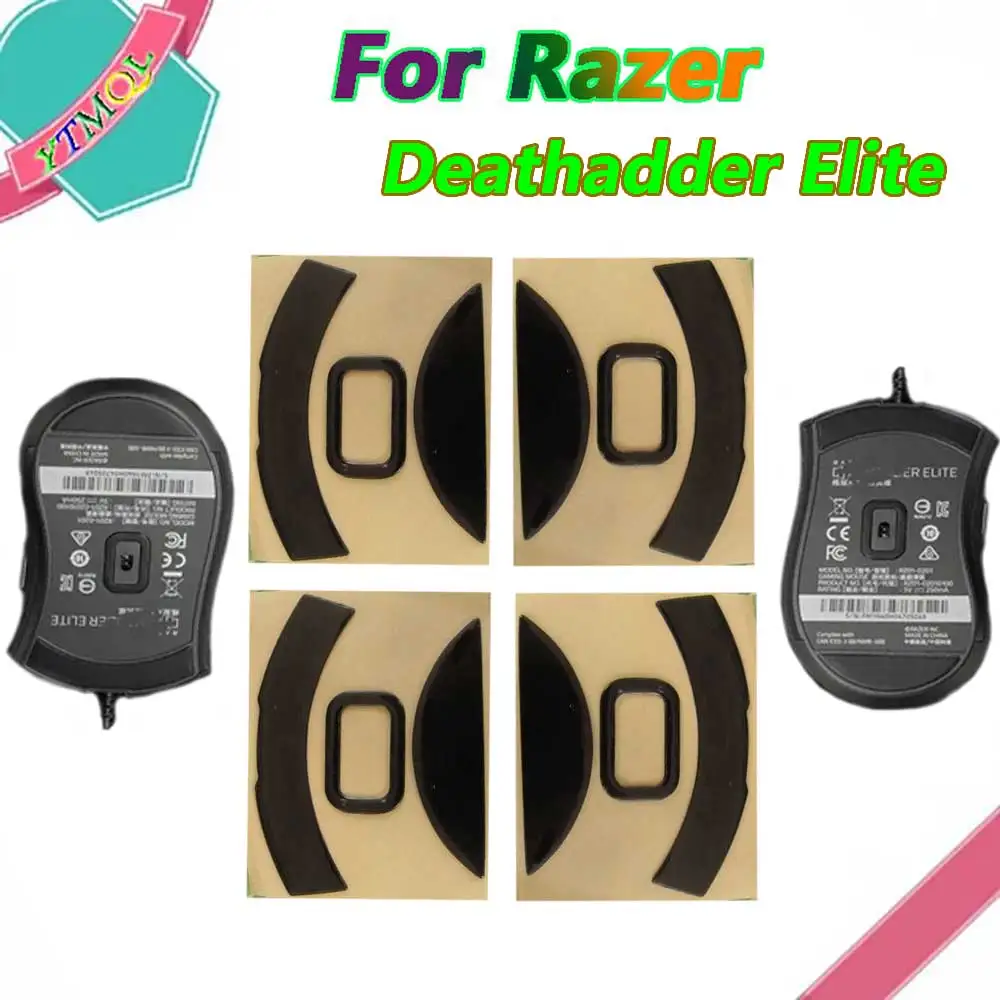 

20-100set Mouse Feet Skates Pads For Razer Deathadder Elite wireless Mouse White Black Anti skid sticker replacement Connector