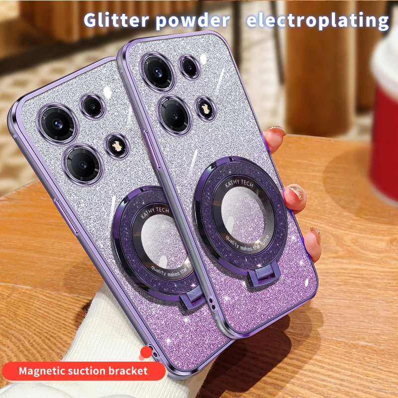 Luxury Soft Glitter Phone Case with Stand - Shockproof Cover