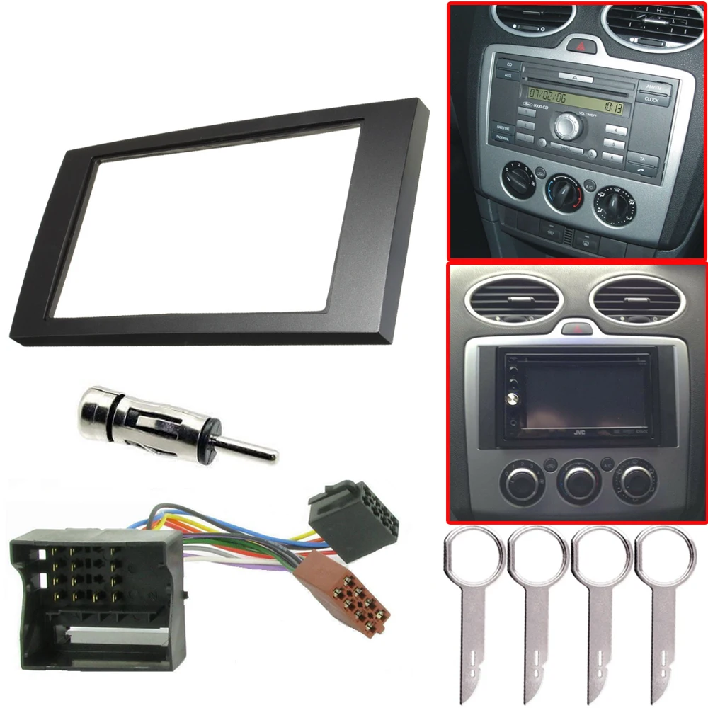 WheatThrive Panel estéreo de coche, bisel de radio, montaje DIN, marco de fascia 1DIN para Citroen C5 2004-2008, 407 2004-2011, ABS negro WheatThrive Panel estéreo de coche, bisel de radio, montaje DIN, marco de fascia 1DIN para Citroen C5 2004-2008, 407 2004-2011, ABS negro