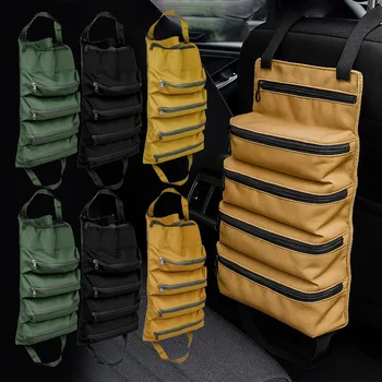 Portable Oxford Cloth Storage Bag Toolkit Car Automotive Motorcycle Canvas Wrench Tool Organizer Bucket Hanging Zipper Camping 1