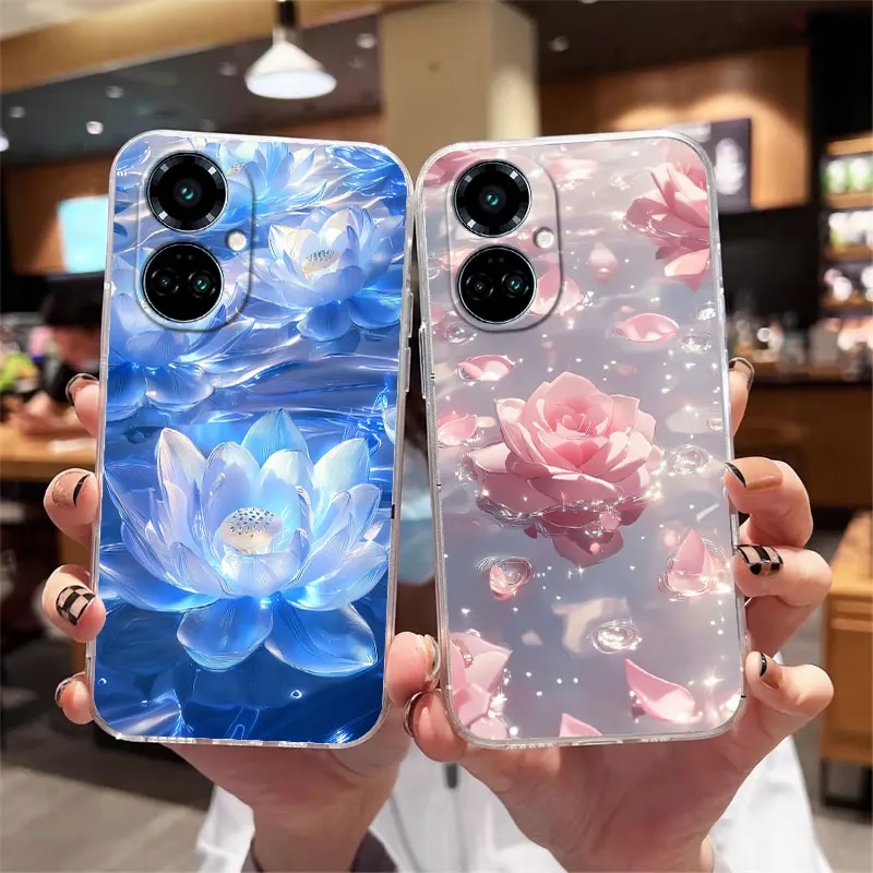 Shockproof Clear Soft Silicone Cat Design Phone Case Back Cover