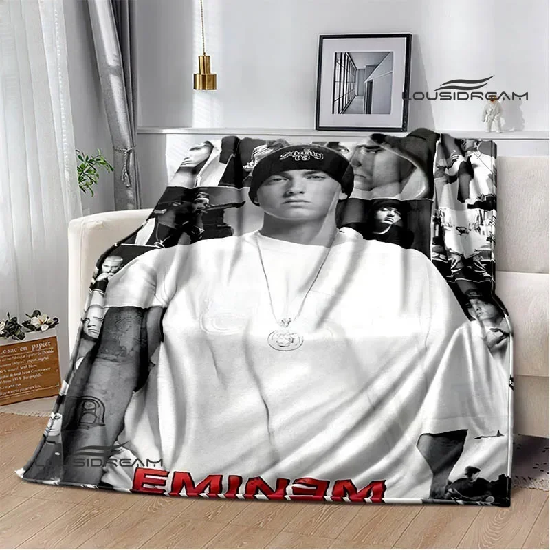 Eminem hip -hop singer printing blanket Warm Flannel Blankets Picnic blanket blankets for beds cubre cama Birthday Gift 2