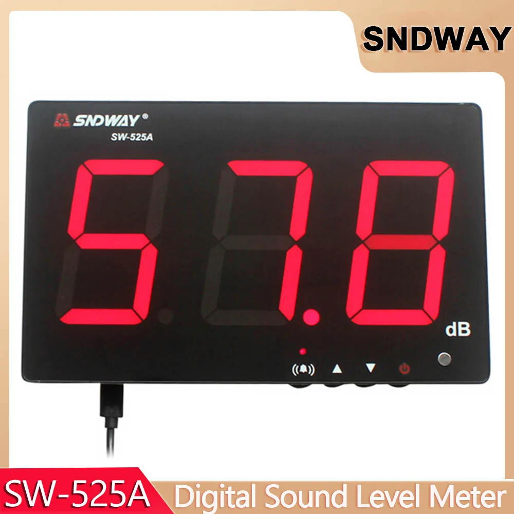 

SNDWAY SW-525G sound level meter 30-130 dB wall-mounted digital noise meter USB charging measurement decibel monitoring noise