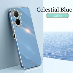 Square Plating Fashion Phone Case - Soft Silicone Basic Thin Back Cover for Poco C40 (Celestial Blue)