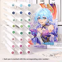 9pcs/Box MIX Color Acrylic Markers Set Kids Gift Art Rock Painting Pens Graffiti For Stone Glass Book Shoes DIY Craft Supplies 2