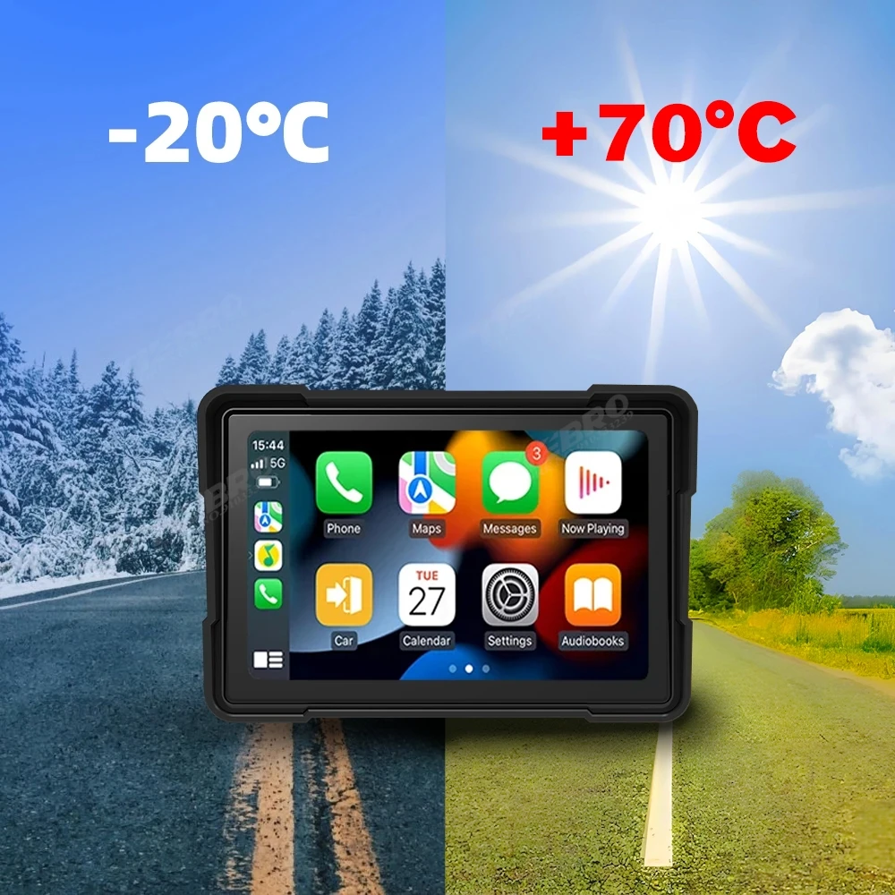 TIEBRO 518T Motorcycle Screen Carplay Moto Navigation Waterproof Screen Portable Motorcycle Wireless Android Auto Monitor Xadv