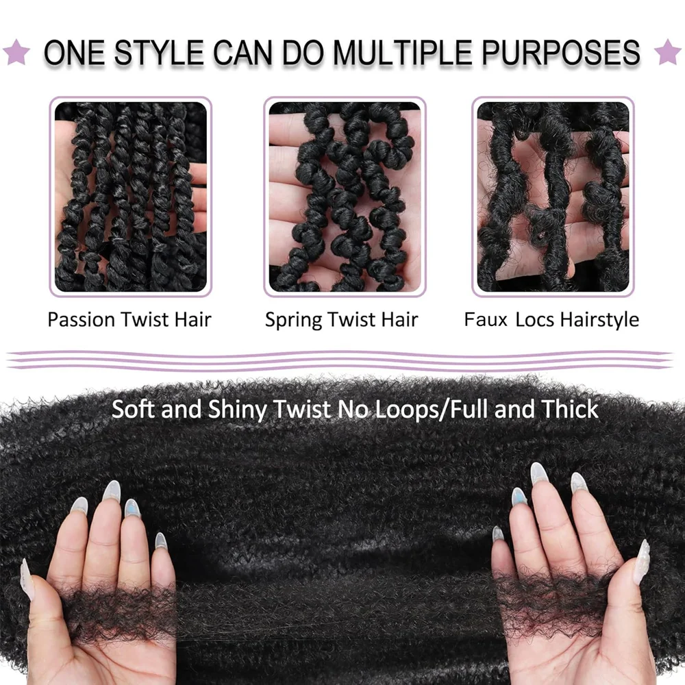30inch Synthetic Marley Twist Braiding Hair Pre Separated Spring Twist Hair for Faux Locs Crochet Hair Kinky Twist for Braiding