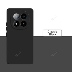 Premium Liquid Silicone Phone Case - Soft Gel Original Square Protective Back Cover for Note 14 Pro Plus 5G (Classic Black)