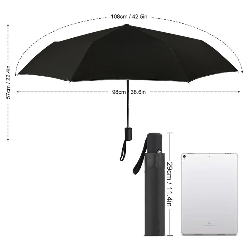 Personalized Automatic Umbrella Rain Women Three Folding Umbrellas Windproof Design Umbrella Female Waterproof Parasol