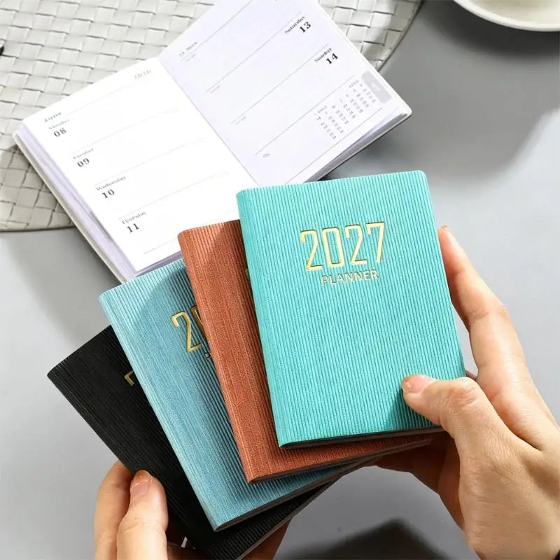 Agenda con calendario, diario, agenda settimanale per studenti, regalo, mini A7, agenda 2027, formato tascabile - immagine 3