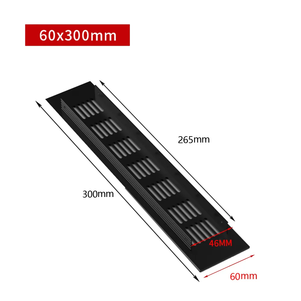 Air Vent Grille Ventilation Grille Shoe Cabinets Wardrobe Black Cabinet Clean Easy To Install Rectangular Durable