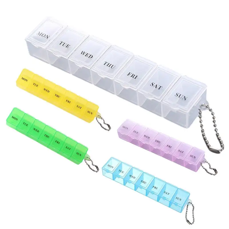 

Weekly Portable Travel Pill Box Cases 7Days Organizer Pill Box Splitters Mini 7 Cells Weekly Tablet Holder Storage Organizer