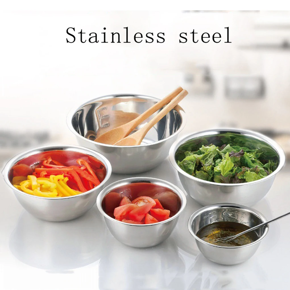 1pc Stainless Steel Food Prep Bowls Food Storage Bowl with Lid Leakproof  Nesting Bowls Reusable Meal Container Kitchen Supplies - AliExpress