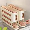 Rolling Egg Organiser 4 Tier Refrigerator Storage Racks Stepped Large Capacity Refrigerator Egg Dispenser Food Grade Egg Tray 5