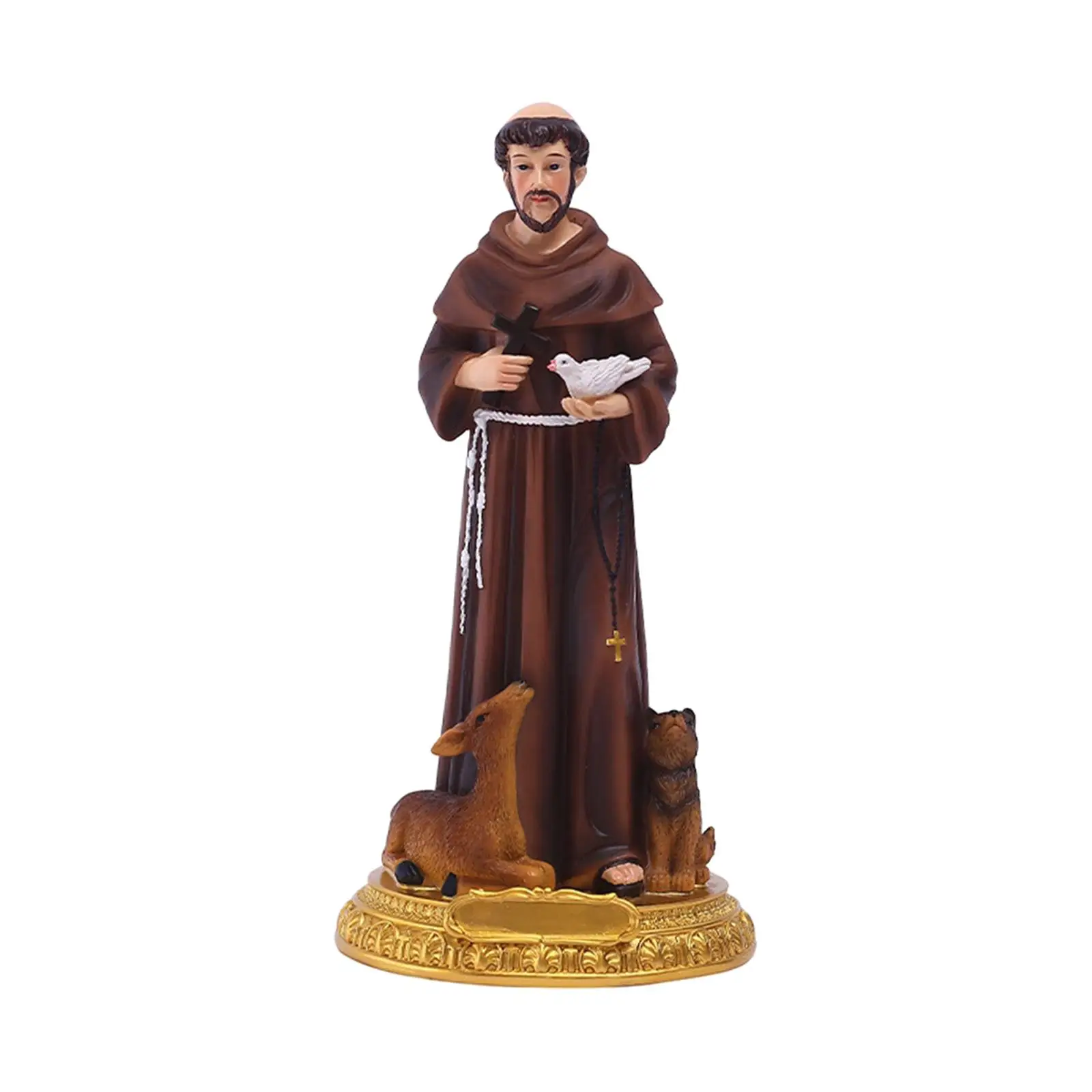 Saint Francis of Assisi Statue Decorative Resin Catholic Statues Home Decor
