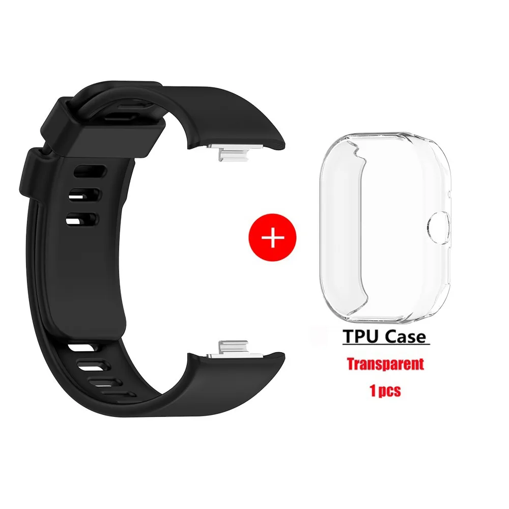 Silicone Strap and Protective Case for Smartwatch with Screen Protector