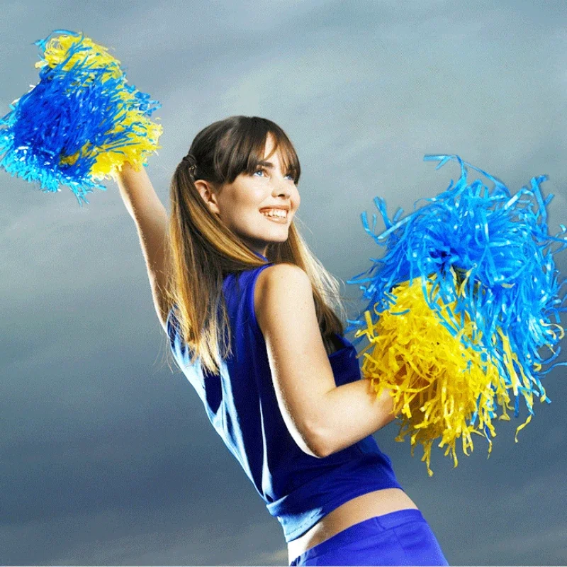 1pc Cheerleader Pom Poms Sports Match and Dance Performance Cheerleading Pompoms Hand Flower for Balls Sports Cheering Supplies