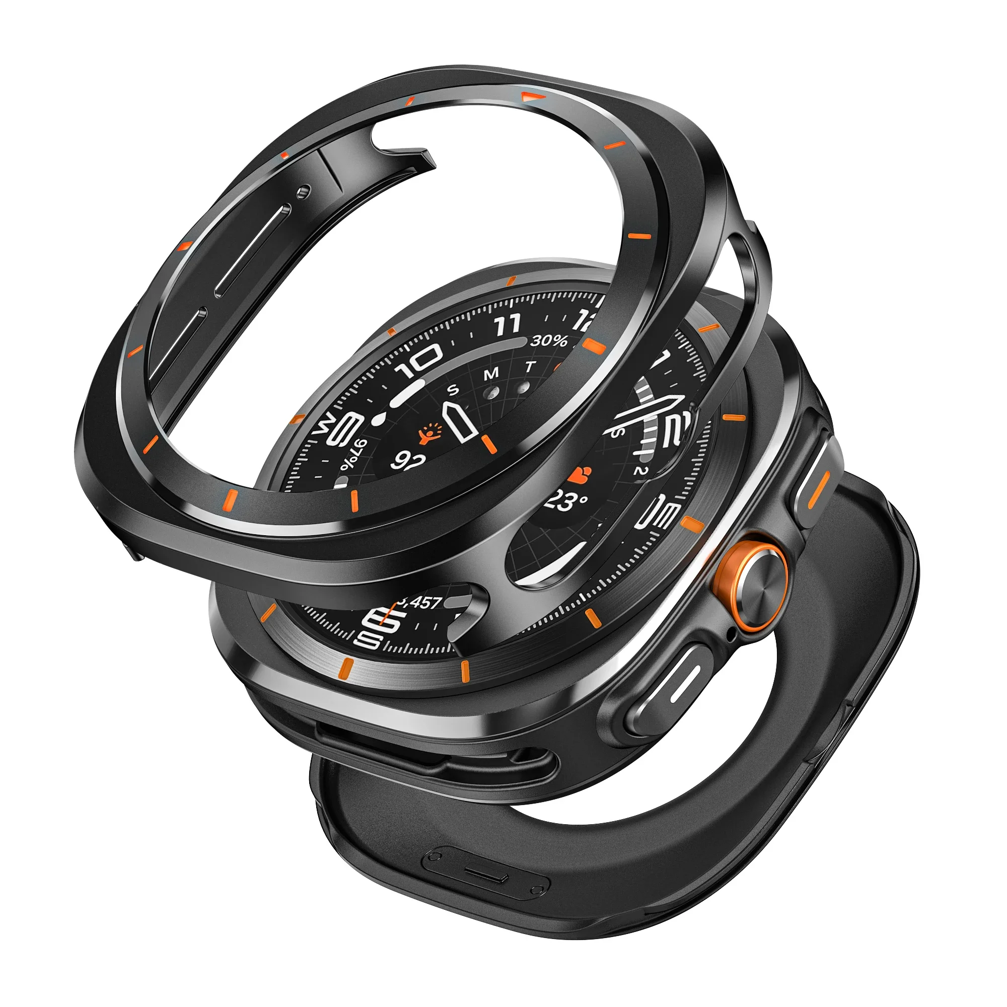 Luxury Aluminum Watch Case with Metal Cover and Screen Protector