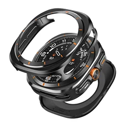 Luxury Aluminum Watch Case with Metal Cover and Screen Protector for Galaxy watch ultra (Style1 BO)