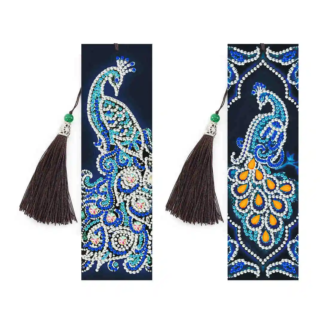 DIY Diamond Painting Bookmarks 5D Special Shaped Diamond Mosaic Leather Tassel Book Marks Diamond Embroidery Cross Stitch Gifts 