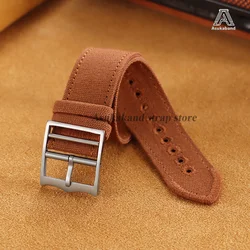 Premium Nylon Canvas Watch Strap - Universal Replacement Watchband Accessories, Army Style, 20mm/22mm Size - 22mm (Brown)
