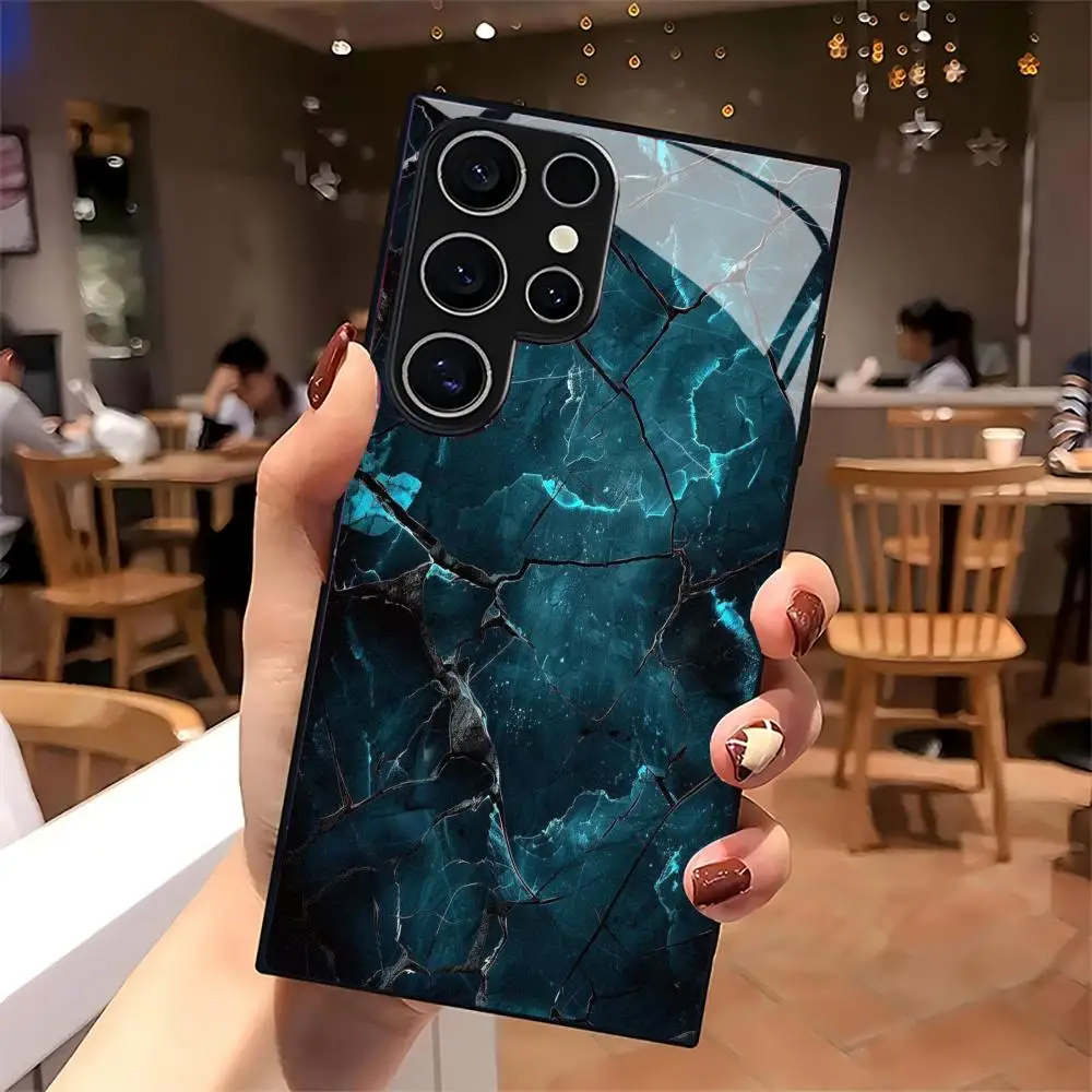Cool Pattern Frosted Glass Phone Case with Non-Slip Full Cover Design