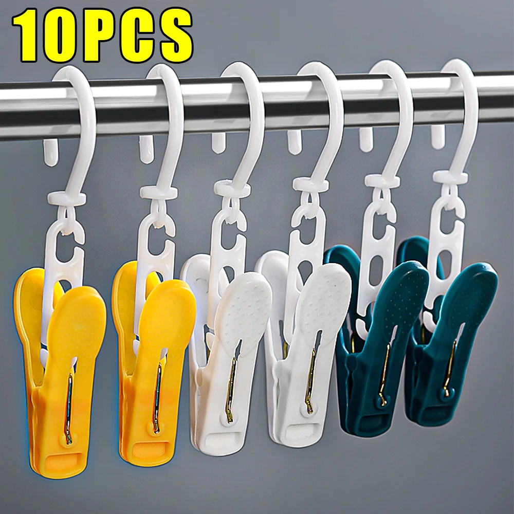 

10/1PCS Rotatable Clothes Pegs Windproof Anti-slip Drying Clip Hats Towels Hanger Household Laundry Clip Portable Hanging Hooks
