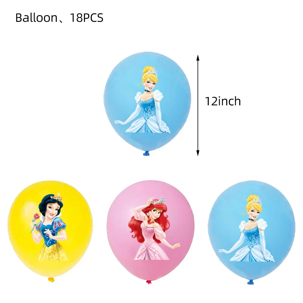 thumbnail image 1 of Decoración de cumpleaños de princesas de Disney, vajilla, vasos de papel, platos, globos, mantel, telón de fondo, pancarta, suministros para fiestas para bebés y niños, 1 of 5