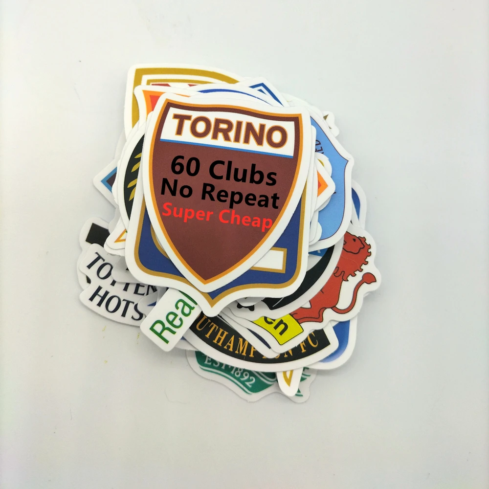 Italy for Soccer Turin Fans Clubs Bar Decoration Wall Stickers Football Souvenir 60Pcs No Repeat Laptop Phone Case Sticker