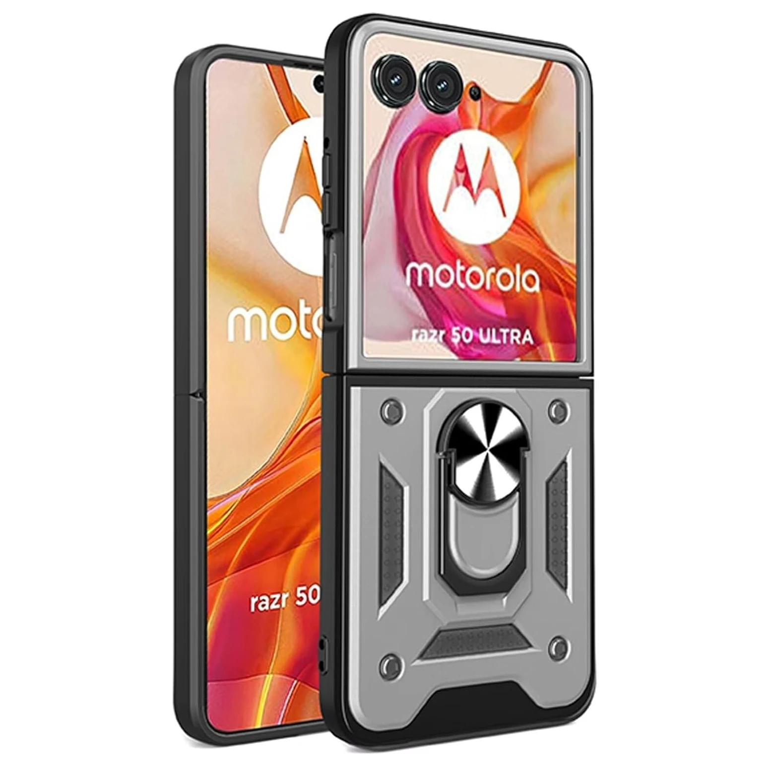 Rugged Military Armor Phone Case with Ring Stand Holder