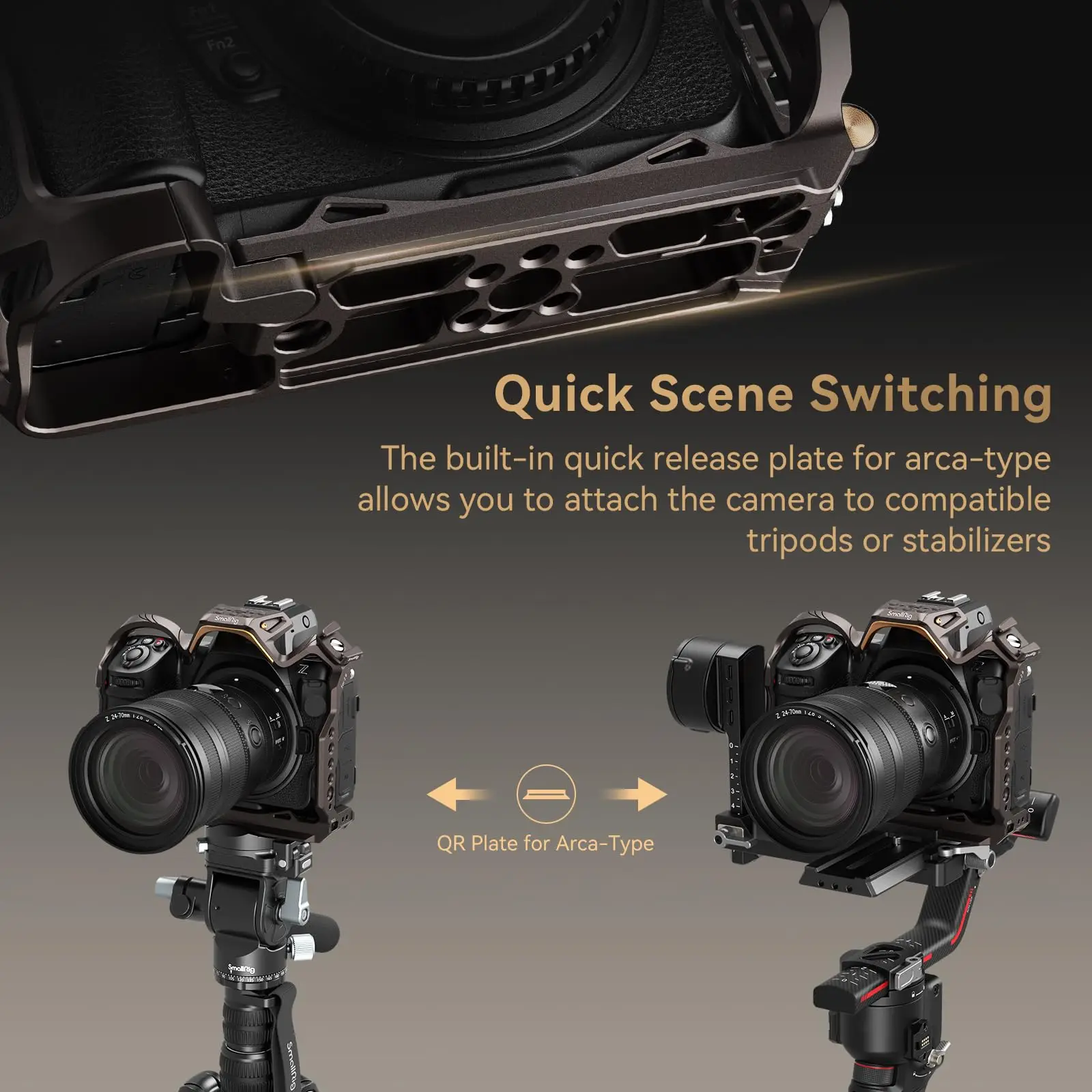 SmallRig 니콘 Z 8 용 나이트 이글 케이지, 분리형 콜드 슈 아르카 스위스 퀵릴리즈 플레이트, DJI RS 4316 용, 새로운 디자인