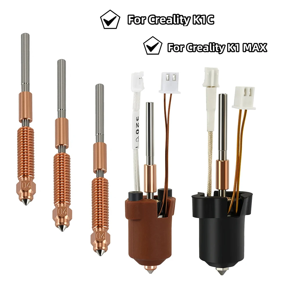 Für Creality K1C K1 Max Hotend Keramik-Heizblock-Kit 3D-Drucker-Teile Schnellwechsel-Düsen-Kit Hitzebeständiger Hotend