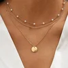 Collier rond à trois couches en argent Sterling 925 pour femmes, chaîne serpent Simple, breloque, cadeaux de fête de mariage, bijoux exquis