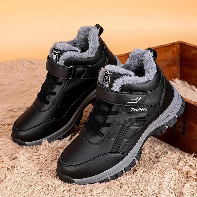 Boots Men's Women Slip On Winter Shoes For Men Waterproof Ankle Boots Winter Male Snow Botines Black Botas Femininas