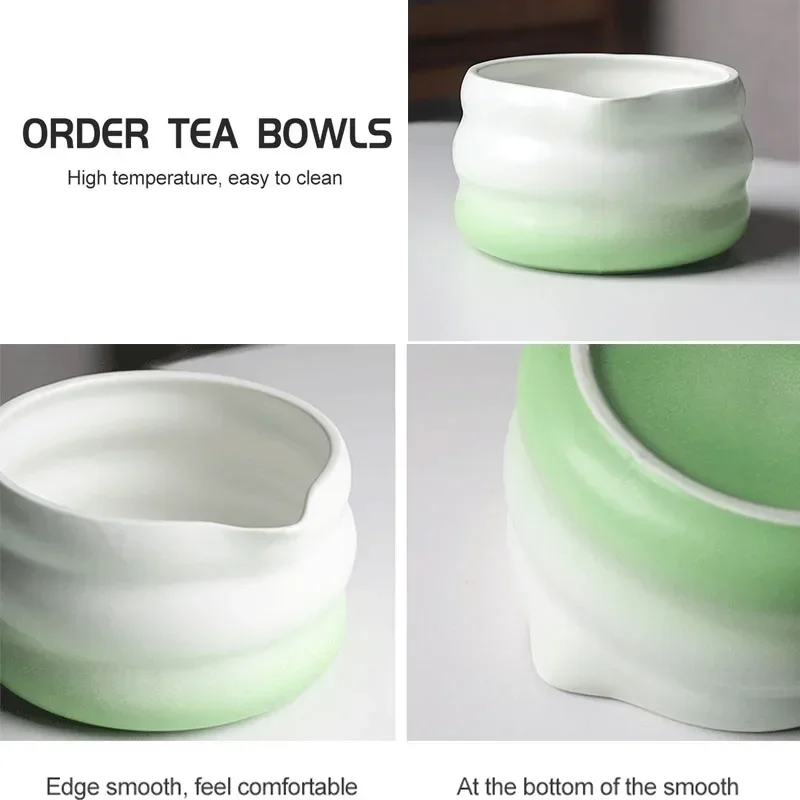 2 Pieces Traditional Japanese Matcha Bowl and Whisk Holder Tea Bowl with Pouring Spout for Office Table Tea Ceremony Party Gift matcha tea set matcha tea tools tea set