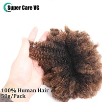 Extensions de cheveux afro en vrac bouclés crépus blonds, cheveux humains au crochet pour tressage, cheveux bruts, serrures vietnamiennes, sans trame, 50g 2