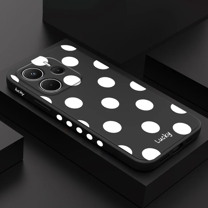 Chic French Polka Dots Liquid Silicone Phone Case