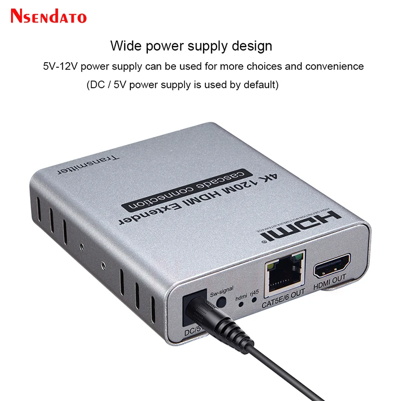 HDMI Extender Over 120M RJ45 Cat5E 6  4K 1080P HDMI Cascade Connection Extender over Ethernet Extender with Loop For PC