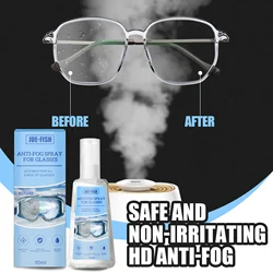 Agent antibuée polyvalent pour vitres de voiture, Spray Anti buée pour lunettes de natation, liquide de désembuage pour verres de lunettes, 60ml 
