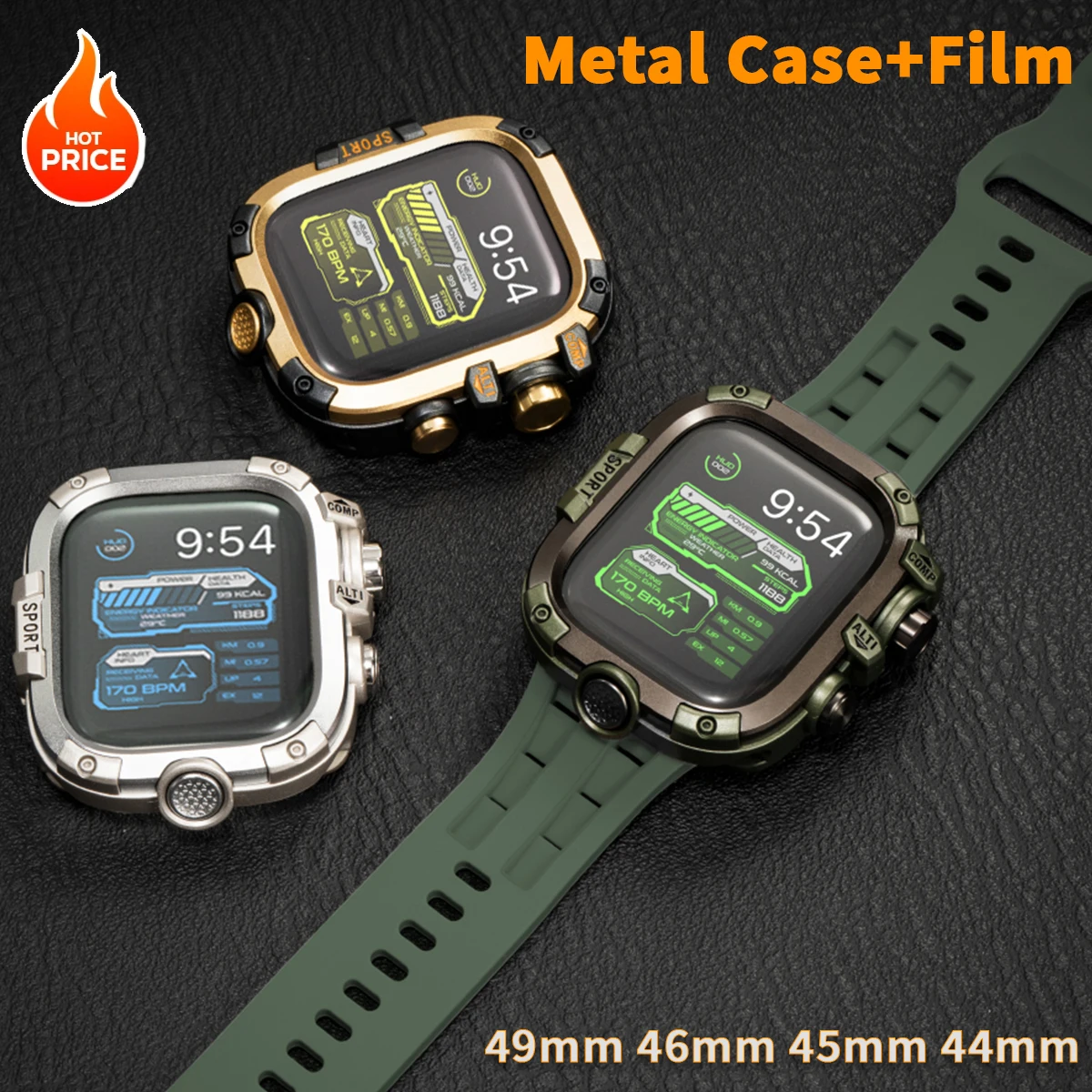 Premium Waterproof Metal Bumper Case with Protective Film