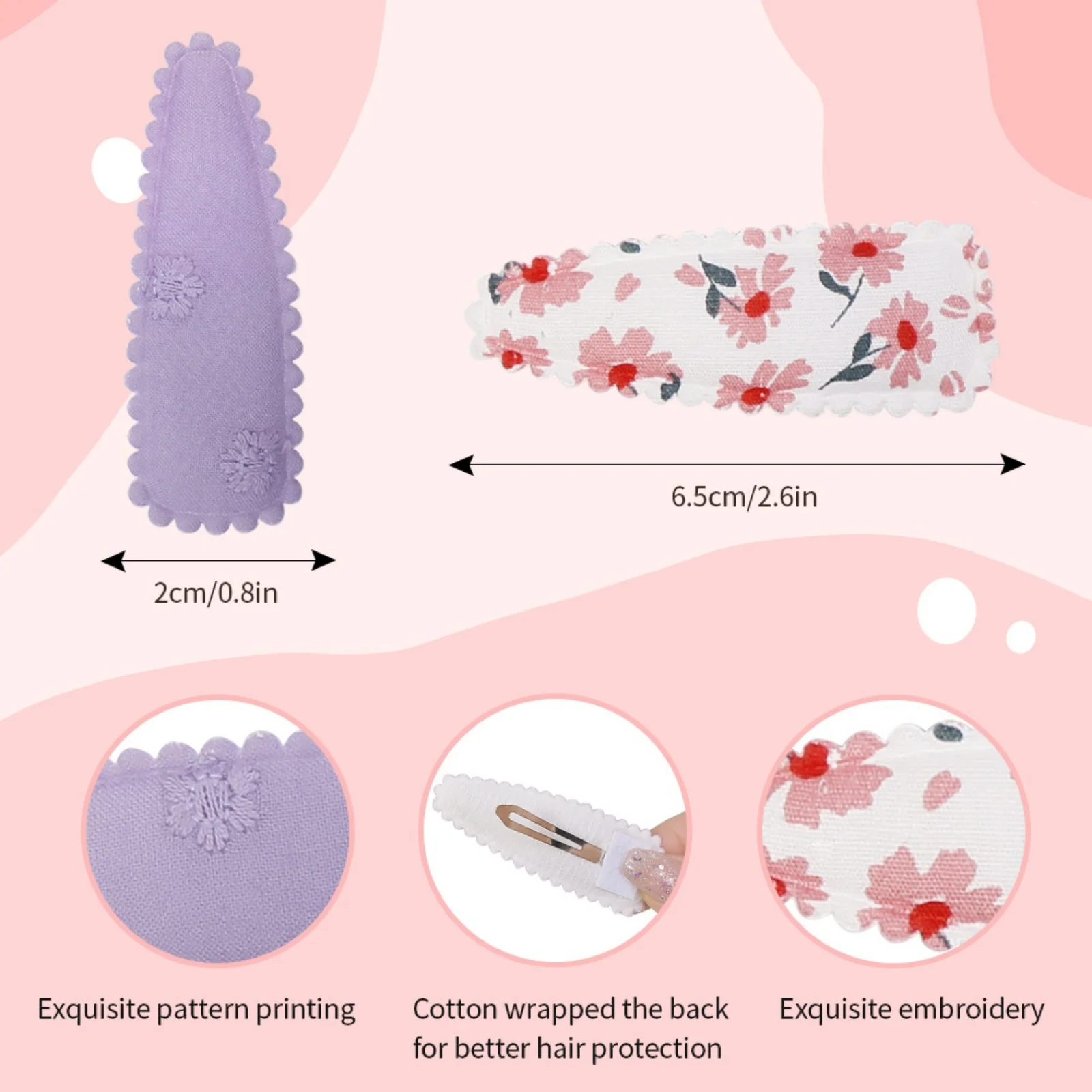 20Pcs Floral Hair Clips Set for Girls, Cute Patterned Hairpins, Colorful Hair Accessories, Perfect for Kids' Hairstyling