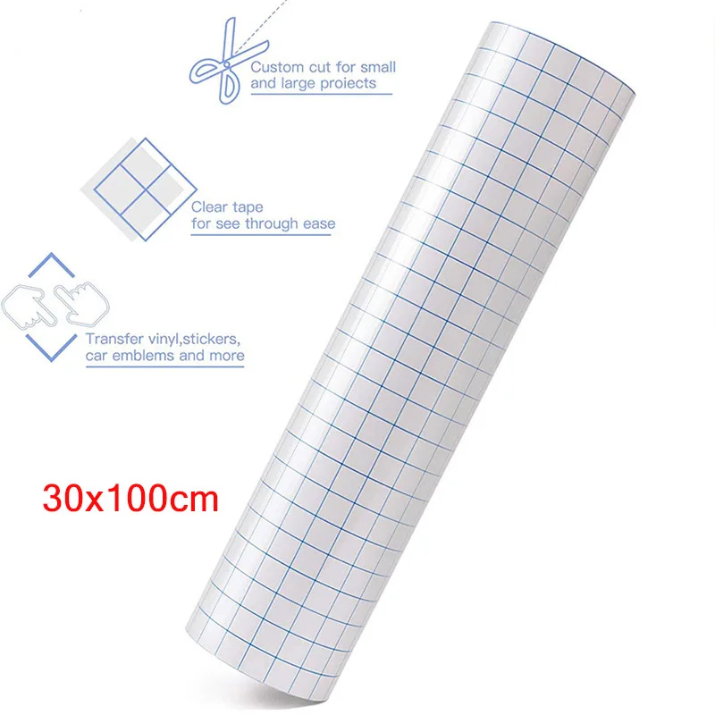 20/100/500cm Roll Clear Vinyl Application Tape Alignment Grid Transfer  Paper Tape Adhesive DIY Transfer