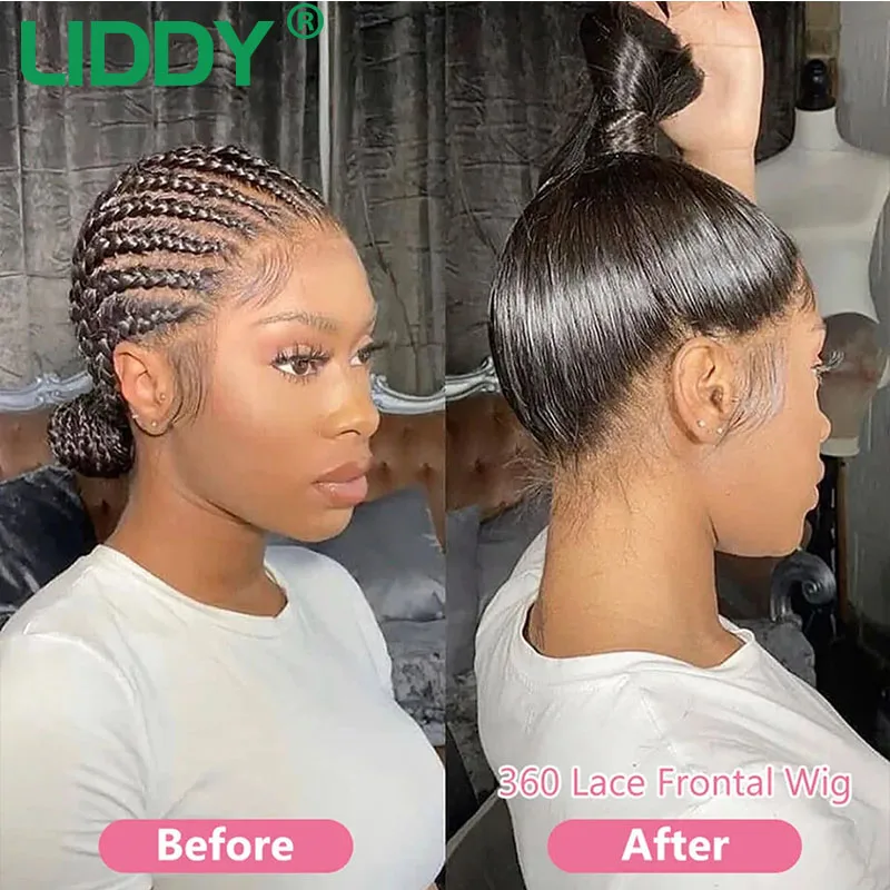 250% 360 Lace Frontal Wig Brazilian Bone Straight 13x4 13x6 Transparent Lace Front Human Hair Wigs for Black Women Pre Plucked