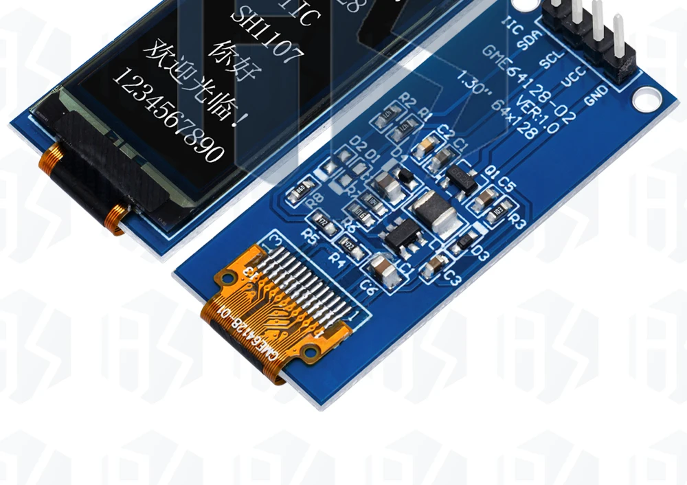 1~5PCS 1,3 Zoll/0,96 Zoll/1,54 Zoll OLED-Display 64×128 LCD-Modul SH1107 LCD 1,3' OLED Vertikales Bildschirmmodul für Arduino – Detail 30