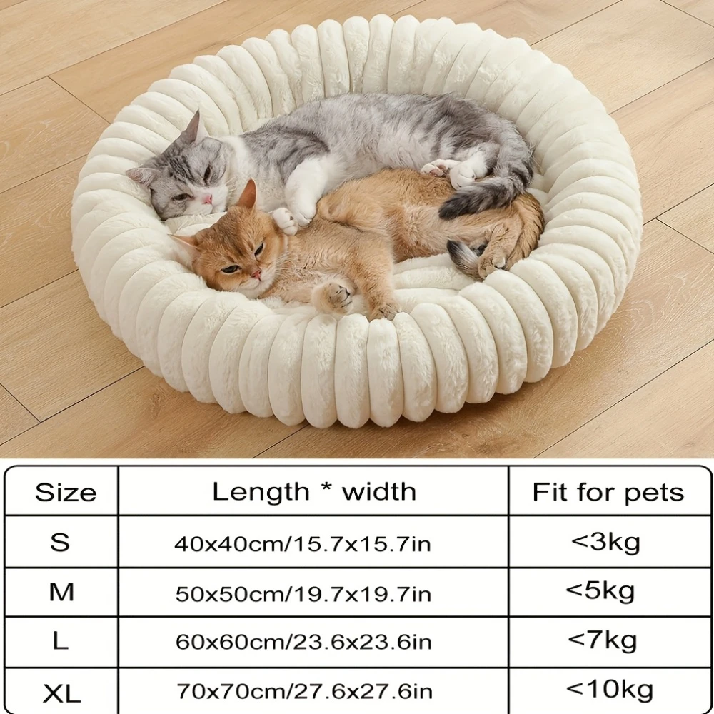 Ultra Soft Round Donut Pet Bed For Small And Medium Cats And Dogs_voghion.com