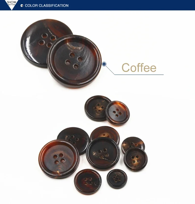 High Quality Natural Brown Black  Real Buffalo Horn Button Suit Jacket Blazer Coat Set Trim Horn Button 18mm  20mm 23mm 2