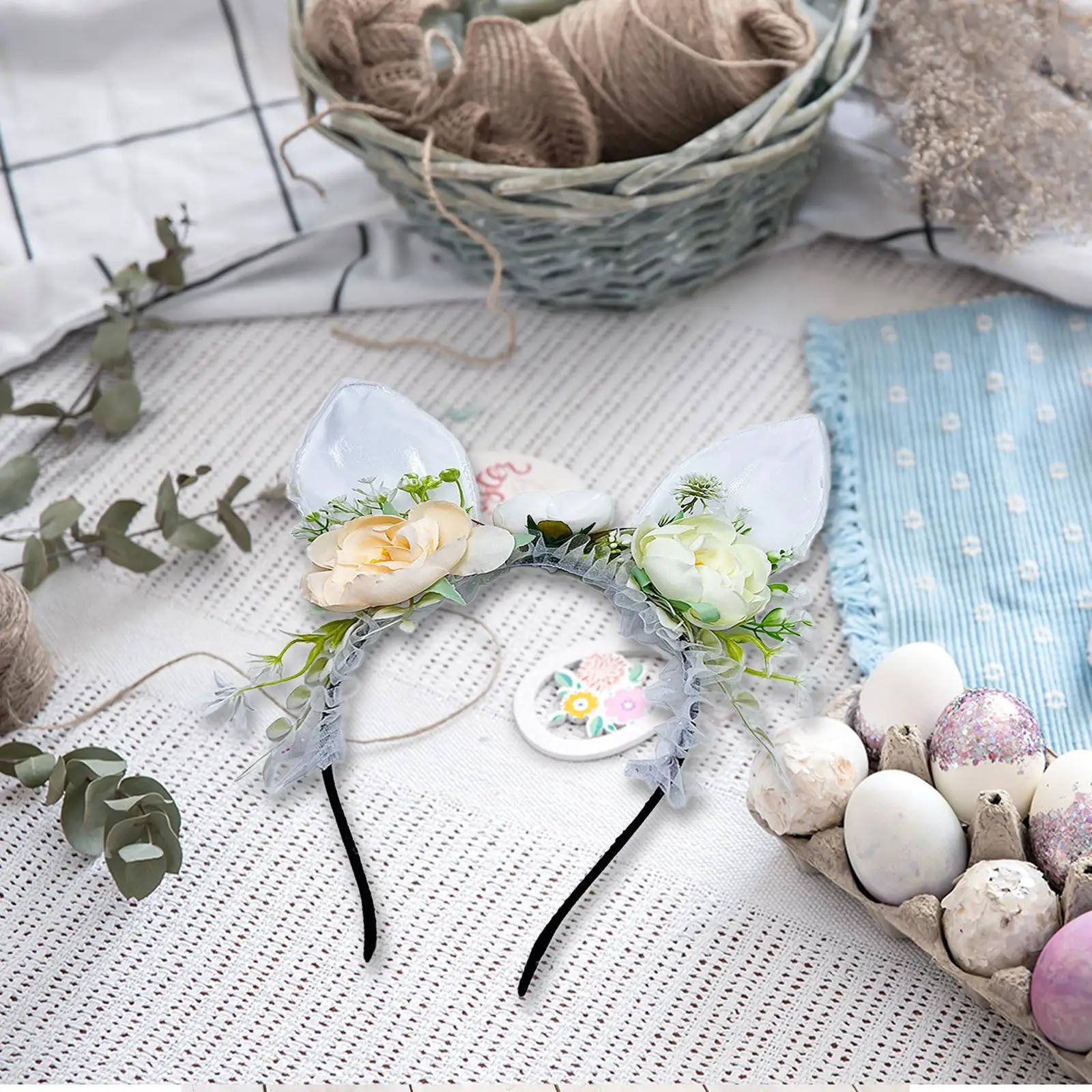 Easter Bunny Ears Headband Dress up Lovely Hair Accessories for Carnival Halloween Christmas Cosplay Easter Party Decoration