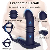 Prostata Massager Anal Vibrator Stich Vibrierende 14 Modi Remote Cock Ring Butt Plug P Spot Stimulator Erwachsene Sex Spielzeug für männer 2