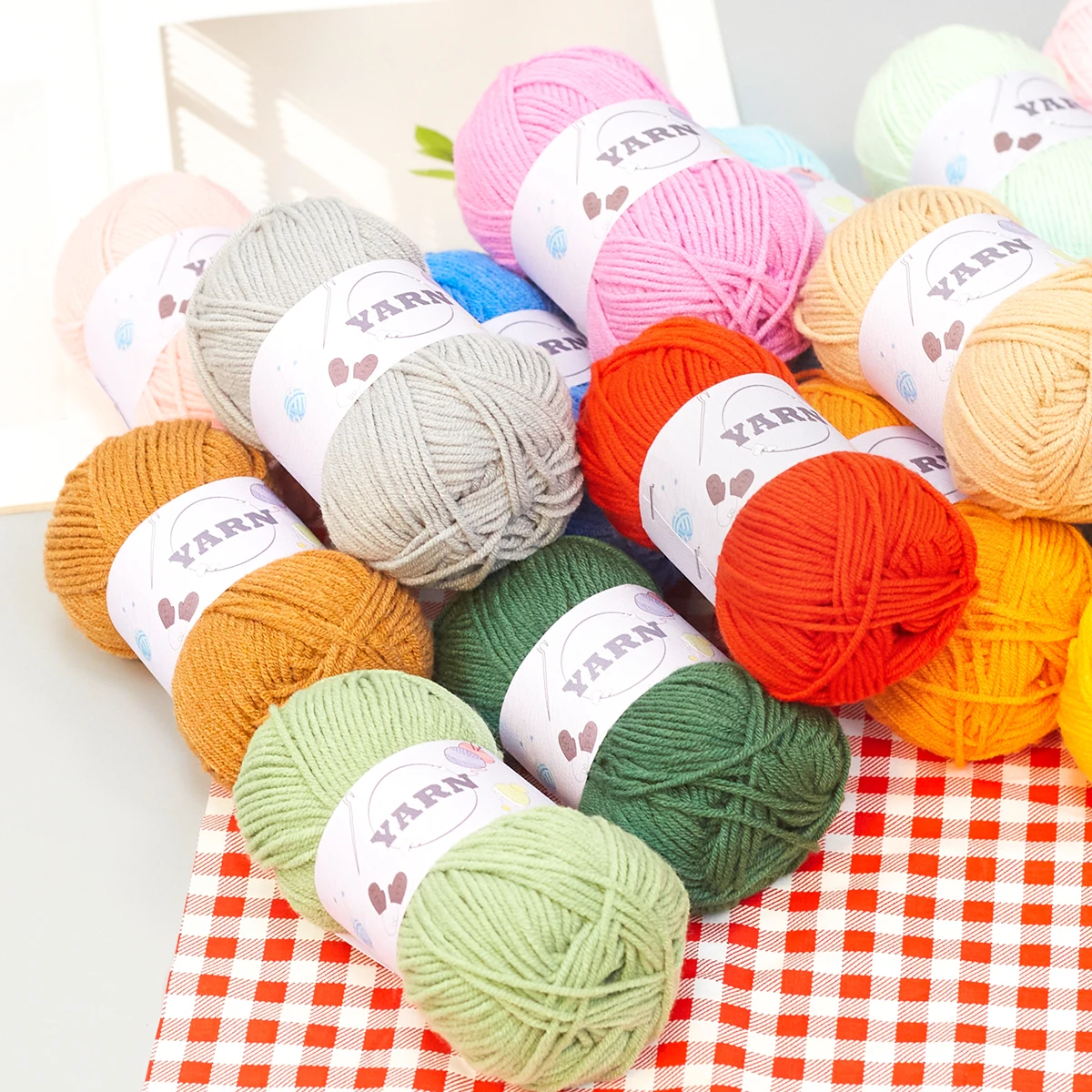 4 Strands Colored Wool Yarn Hand Knitting Raw Materials Hand-knitted Hats and Scarfs. 5